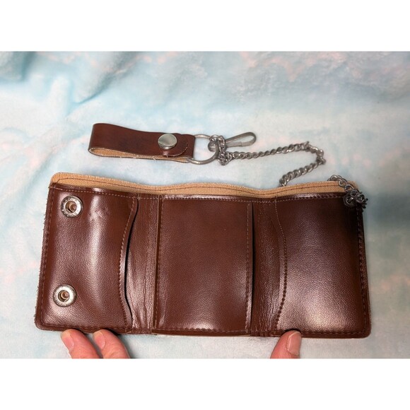 VINTAGE JLS "Original #21 Monterey Wallet" Trucker Biker Chain Leather Grunge - Picture 3 of 6